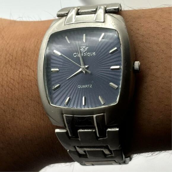 Silver & Blue Classique Men's Watch - Picture 1 of 3